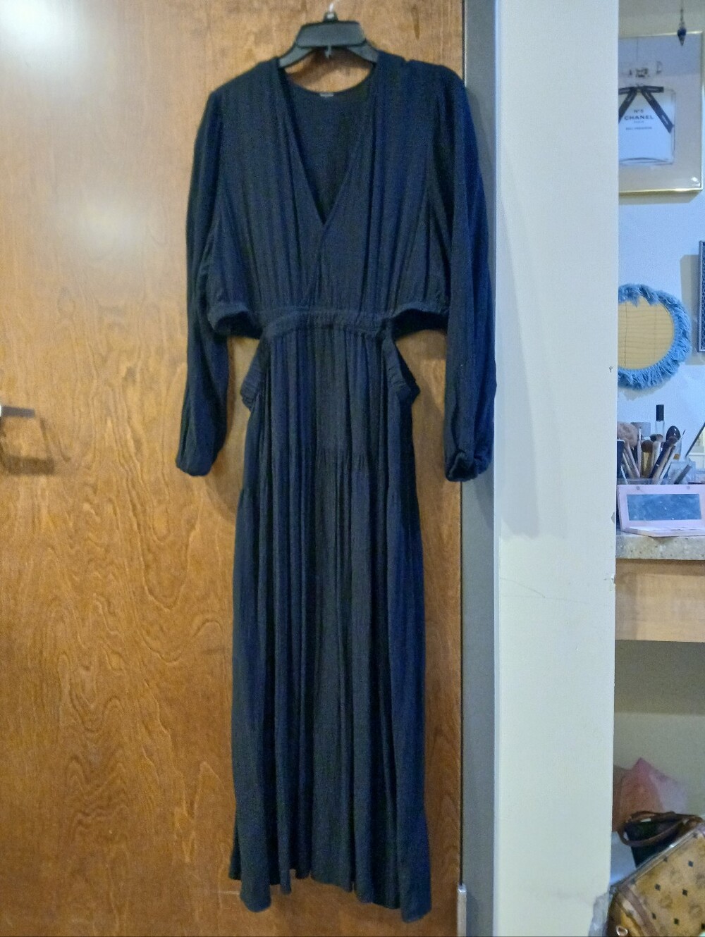 beautiful black cut out long sleeve maxi dress